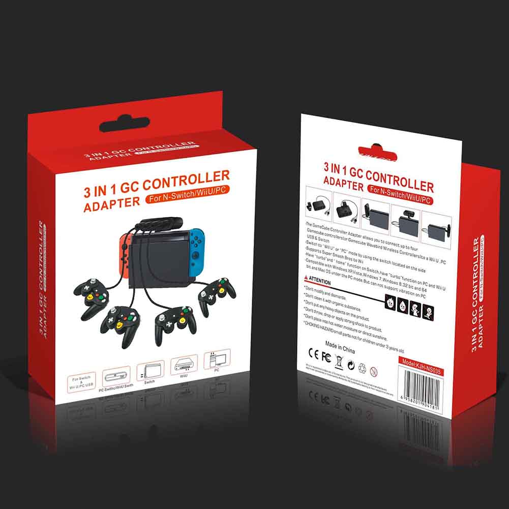 4 Ports Converter For GameCube GC Controllers USB Adapter Converterfor Nintend Switch GC/Wiiu/PC 91*48*25mm
