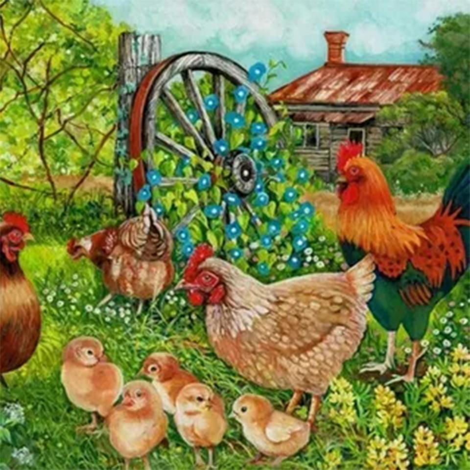 5D алмазная картина курица DIY алмазная вышивка ювелирные изделия вышивка крестом животное мозаика цветок ремесло украшение для дома подарок