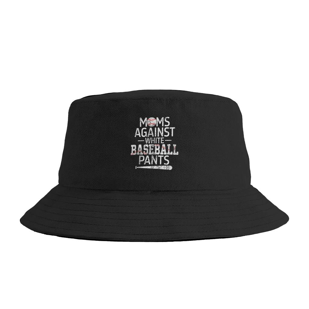 Unisex Moms Against White Baseball Pants Baseball Mom Mothers Day Bucket Hat Foldable FisherUnisex Hats Spring Casual Vacation Cap