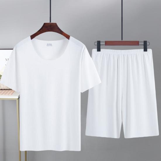 Мужские летние пижамы, модные удобные дышащие мужские летние пижамы, однотонная мужская ночная одежда, мужской летний спортивный костюм, мужская одежда