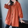 Large Size Shirt Women Loose Casual Mid-length Jacket Solid Color Comfortable Versatile Windbreaker