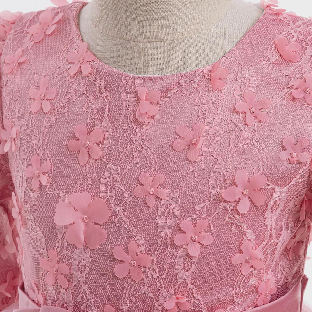 Длинные рукава платье принцессы для девочек-цветочниц