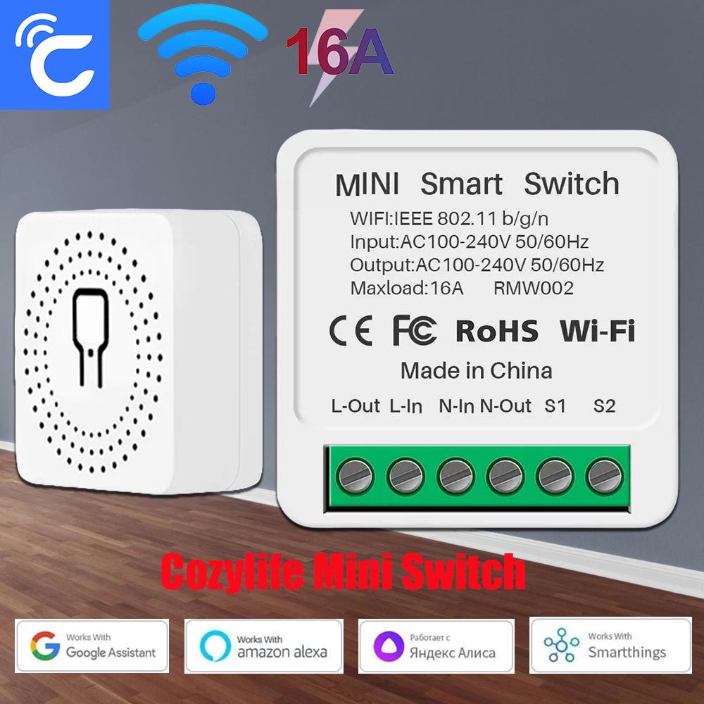 Cozylife 16A WiFi Smart Switch Smart Home Wireless Control Switch Relay Breaker Remote Voice Control Support Alexa Google Home