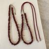 Ankola Red Irregular Beaded Strap Necklace Women'S Niche High-End Temperament Versatile Fashion Neck Chain Sweater Chain