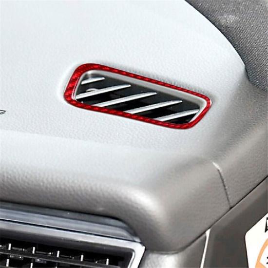2Pcs Red Carbon Fiber Air Vent Outlet Cover Trim For Porsche Macan 2014-2019