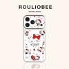 Красный держатель-котик с сердцем подходит для чехла на телефон iphone16promax apple 17, гальванизированное покрытие, второе окно для телефона