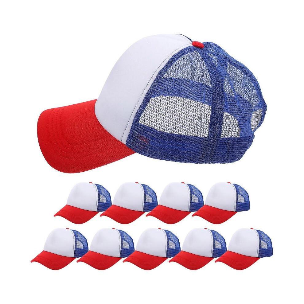 Baseball Caps Sublimation Blank Mesh Baseball Cap for Hiking Family Outings Sponge Trucker Hat Style 10Pcs