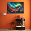 Canvas print, Whale neon abstract