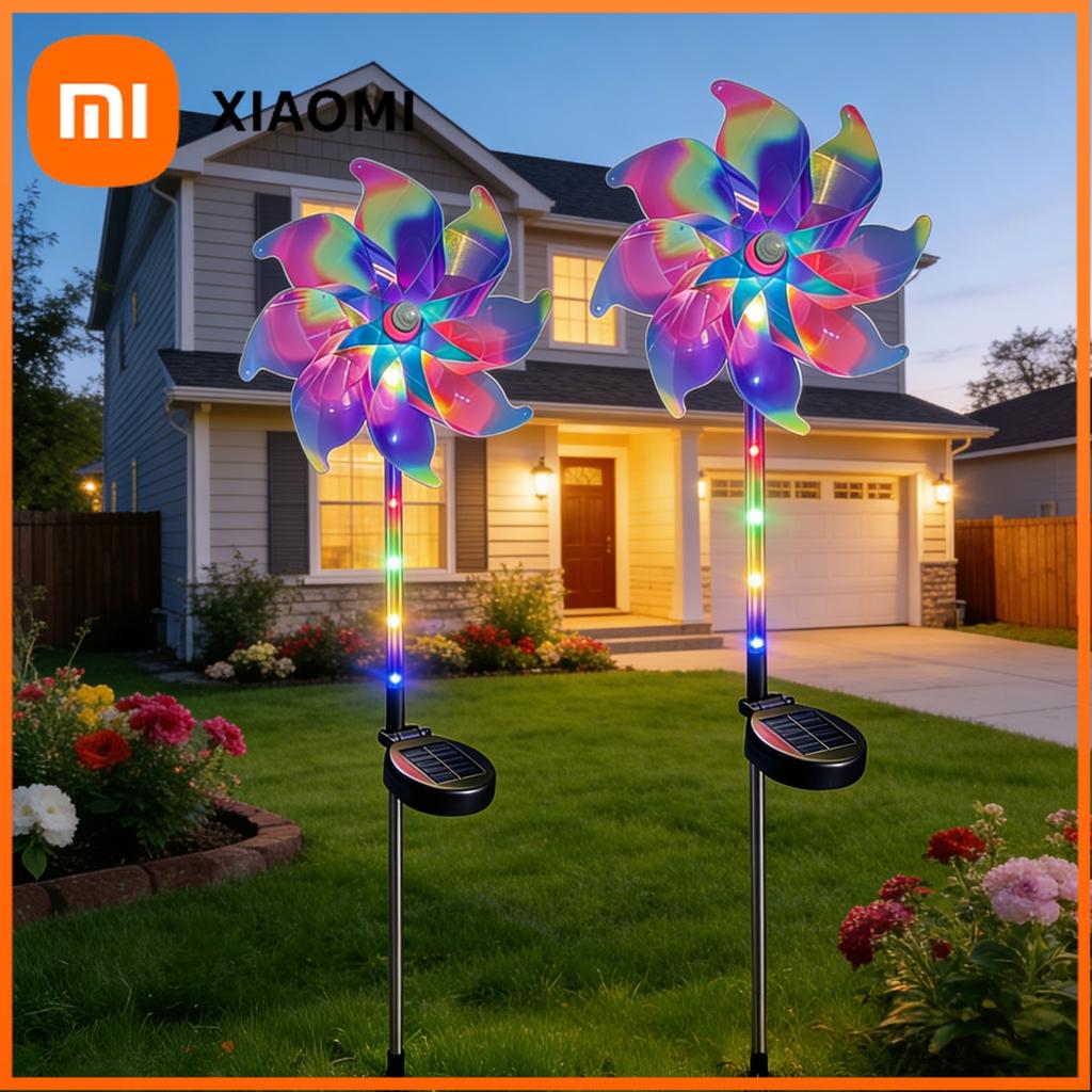 Xiaomi 1/2pcs Solar Windmill Light LED Artificial Flower Lights Used For Outdoor Yard Lawn Light Garden,Lawn,Fence,Pathway Decoration