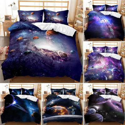 Детское постельное белье Galaxy Outer Space Пододеяльник Размер King/Queen Набор постельного белья Тема Космос и Небо Узор Планеты и Вселенная Мягкий пододеяльник Queen