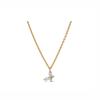 Gold Plated Bow Butterfly Earrings Silver White Copper Matching Necklace Set Elegant Jewelry for Women
