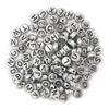 Beads - Round - Alphabet Letters - Silvery - 3mm Diameter - Jewelry