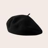 Autumn and winter high-end wear classic wool beret women's universal retro literary solid color simple wool beret
