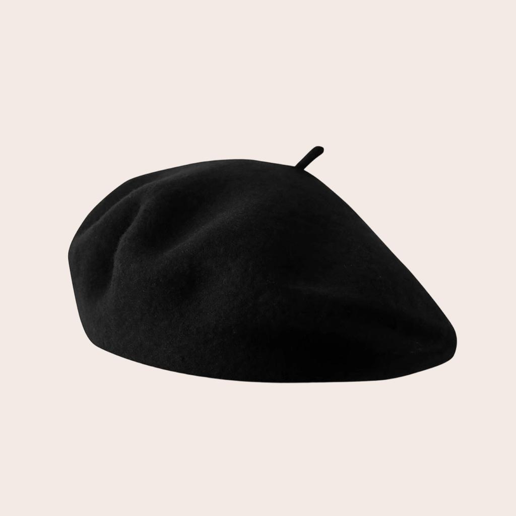 Autumn and winter high-end wear classic wool beret women's universal retro literary solid color simple wool beret