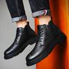 Модные зимние ботинки, новая брендовая мужская обувь с высоким верхом, стильная обувь из натуральной кожи крокодила, мужские деловые ботильоны, классические зимние ботинки