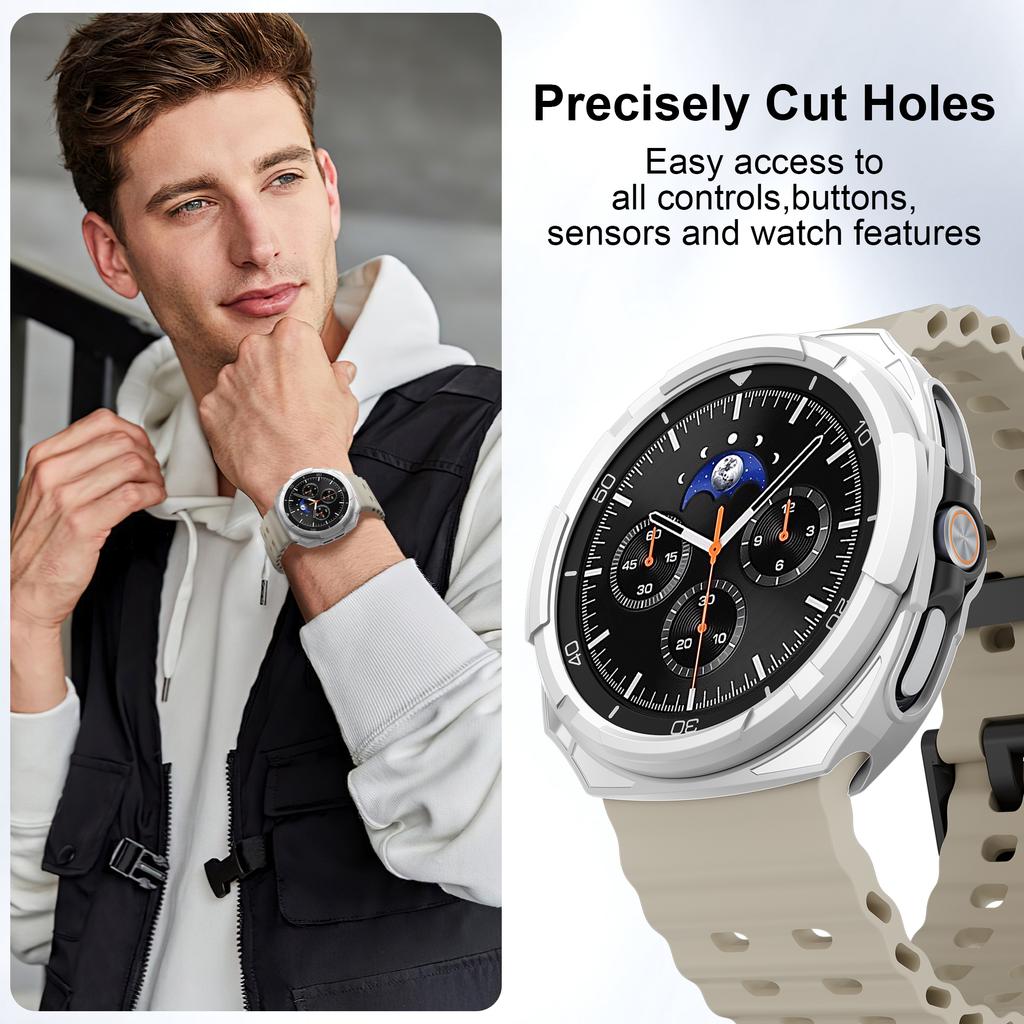 Прочный Безель+Мягкий TPU Бампер Чехол для Samsung Galaxy Watch 8 classic 46мм Защитная Крышка Galaxy Watch 8 classic Защита