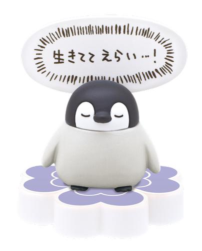 Apanese Genuine Positive Energy Penguin Illustrator Works Vitality Slogan Warm Heart Lines Gacha Figure Toys