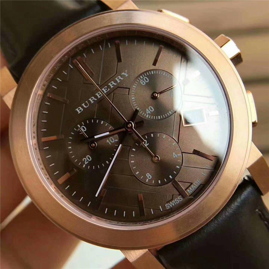 Burberry Унисекс-часы BU9755 с циферблатом City Grey и ремешком из коричневой кожи