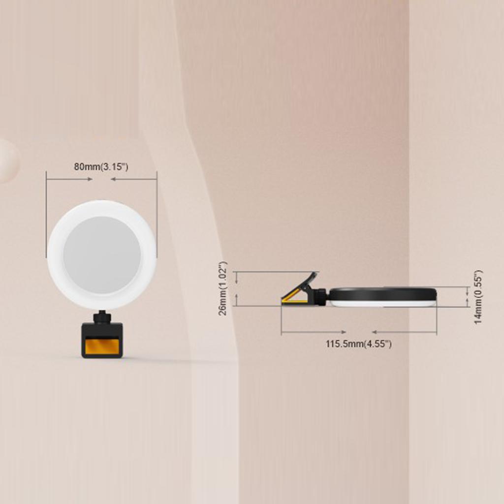 Заполняющий светильник для селфи для мобильного телефона, портативный светильник для красоты, с зажимом, с USB-управлением, 3 цвета, температура