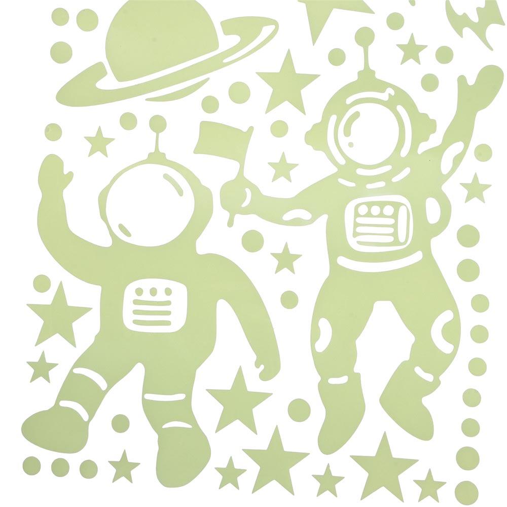 Красивые зеленые светящиеся в темноте звезды ПВХ звезды украшения для спальни астронавт луна настенные наклейки для спальни комнаты