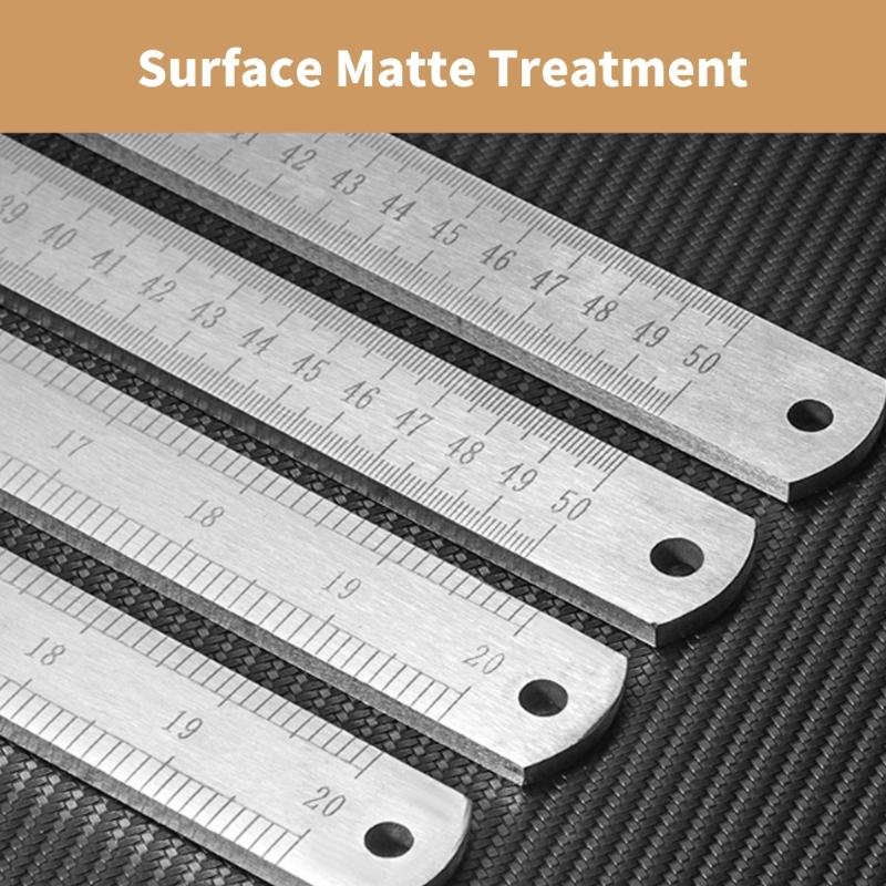Precisions Crafted Stainless Steel Measuring Tool Ruler with Nonslip Back Suitable for Professional Architects Engineers