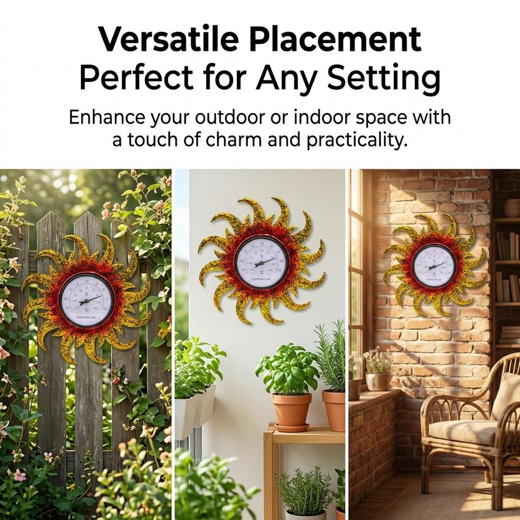 Outdoor Thermometer Wall Metal Indoor Decorative Waterproof Iron To