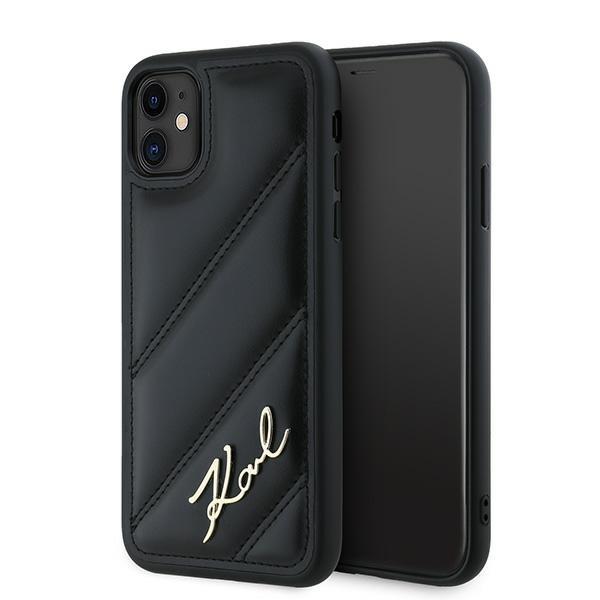 Etui do iPhone 11 Karl Lagerfeld Diagonal Quilted Czarny