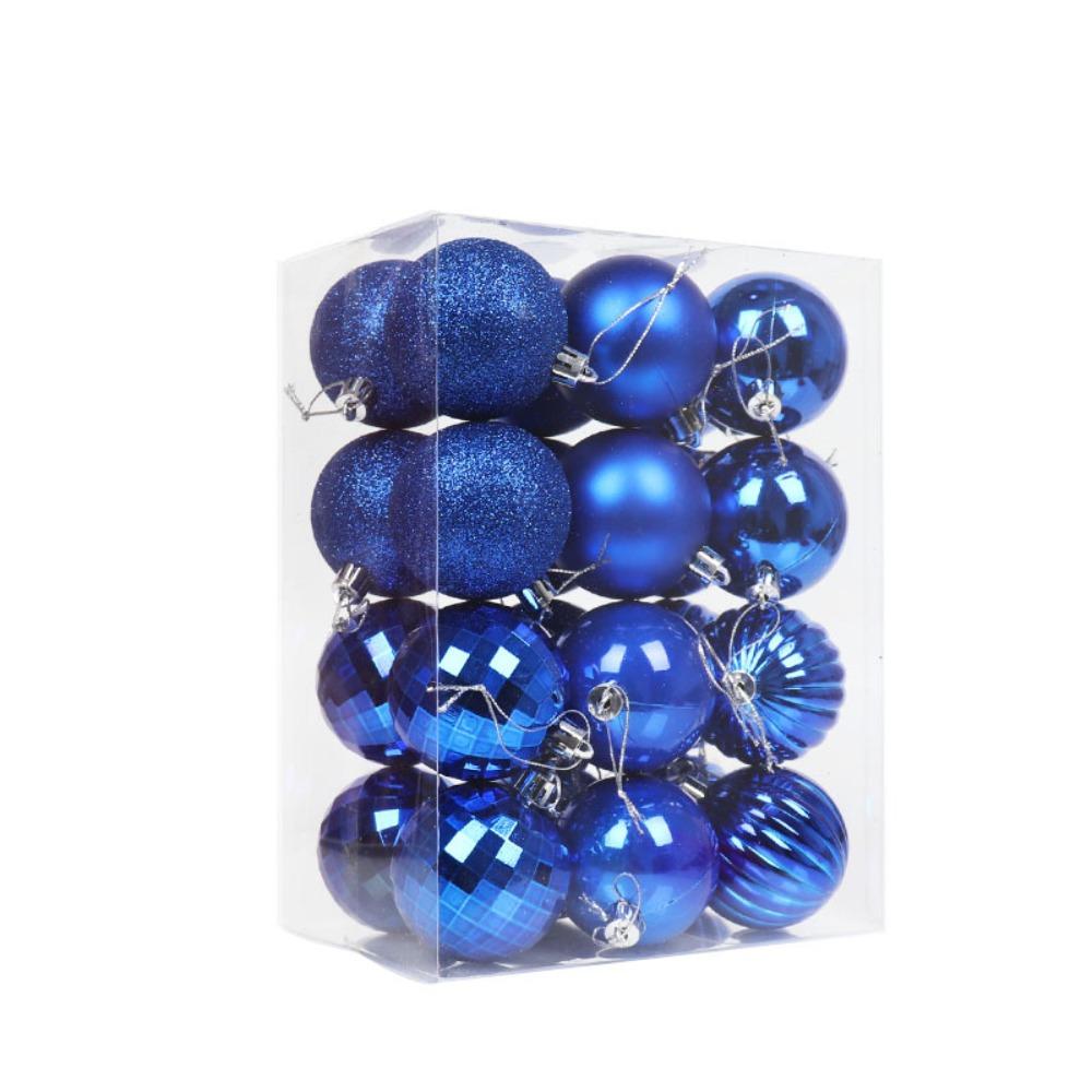 24 шт. Пластиковые подвесные рождественские шары, блестящие подвески на елку, новогодний подарок