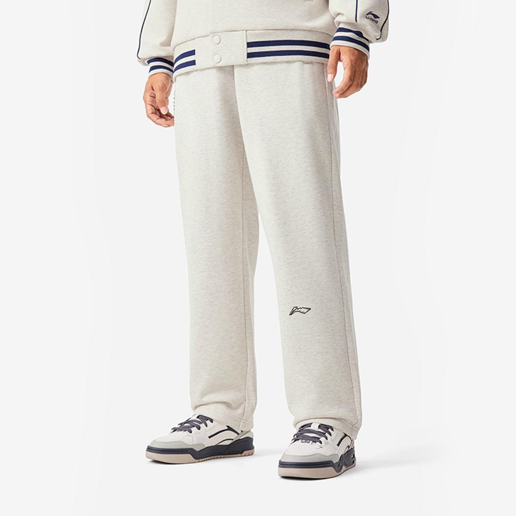 Li Ning Sports Lifestyle Series Флисовые Теплые Свободного Кроя Повседневные Трикотажные Джоггеры с Отстрочкой Мужские Джоггеры AKLVJ31-2