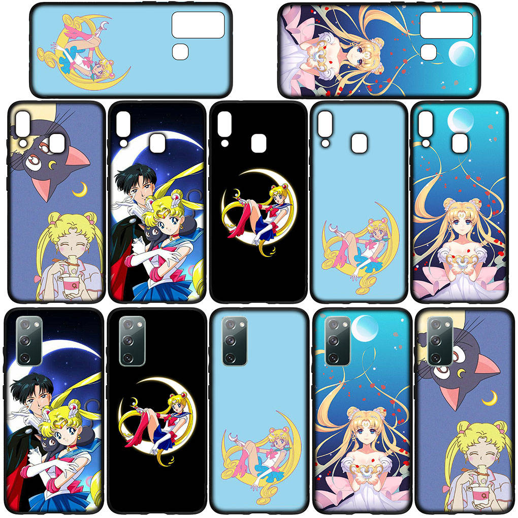 Чехол для iPhone 16 15 Xiaomi Redmi Note 14 13 12 11 Pro Max X 8 9 16e Samsung Galaxy S25 S24 S23 Moto G85 OPPO Huawei Сейлор Мун Милый Кот Чехол для Телефона