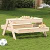Picnic Table with Sandbox for Children Solid Pine