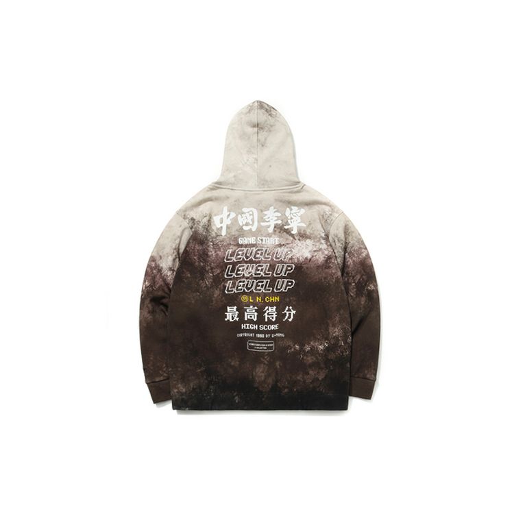 Li Ning свободный крой пуловер с капюшоном мужские толстовки желтый серый AWDQ857-2