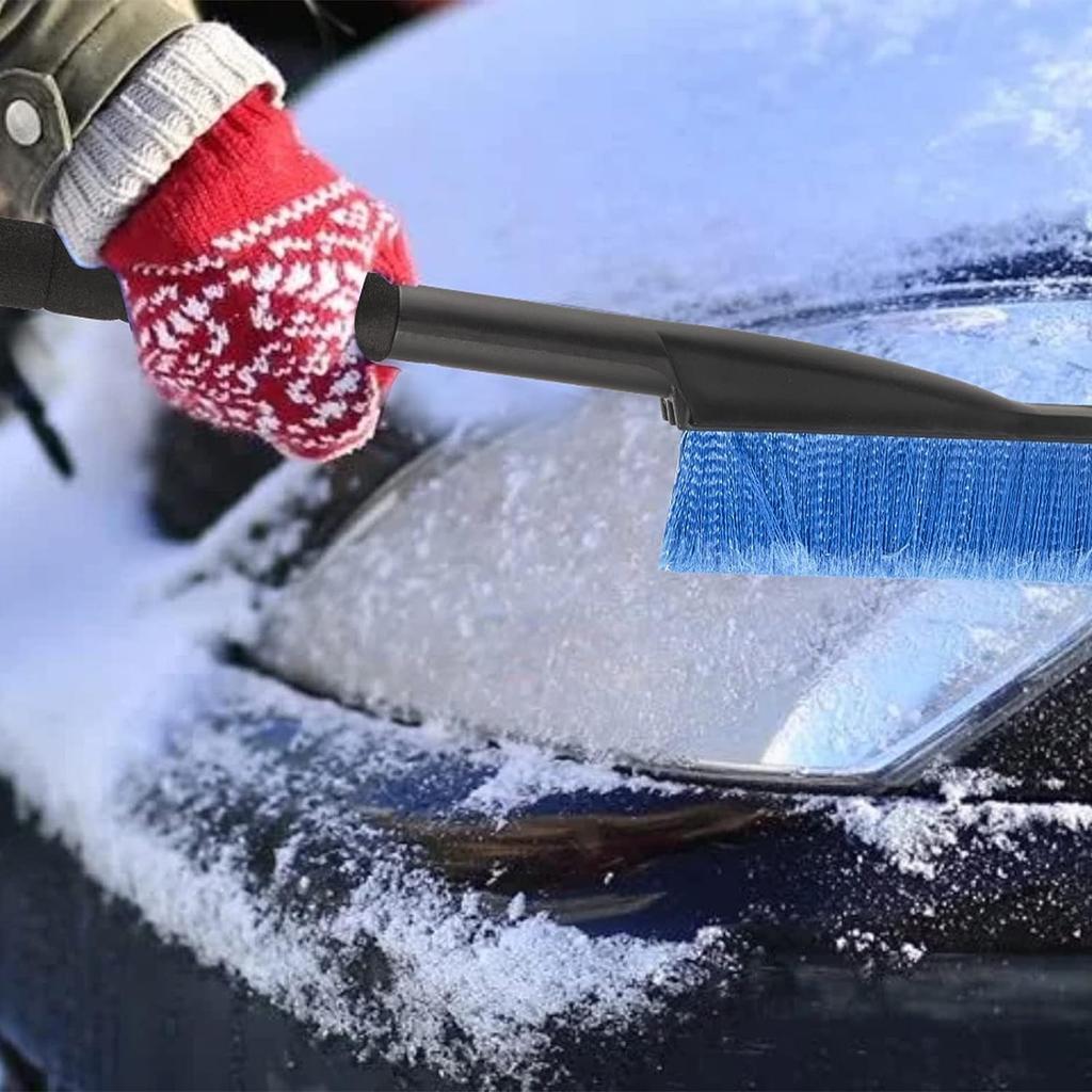 Автомобильная щетка для скребка для снега 2 в 1, щетка для чистки, автомобильная щетка для снега, выдвижная зимняя щетка для снега с нескользящей ручкой из пенопласта для грузовиков и внедорожников, автомобилей