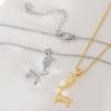 Korean-Style Gold-Plated Elk Pendant Clavicle Necklace - Sweet Christmas Gift