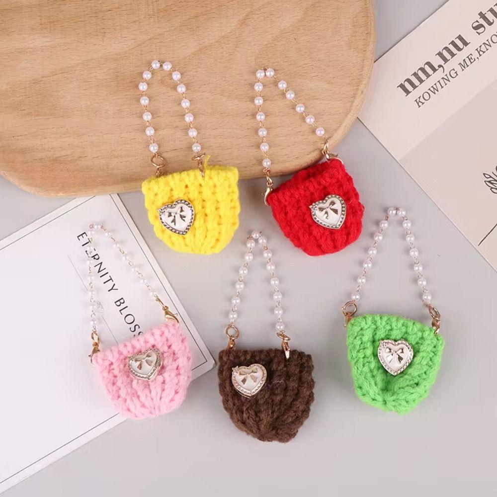 Miniature Doll Knitted Shoulder Bag Crochet Braid Mini Crossbody Doll Bag DIY Toy