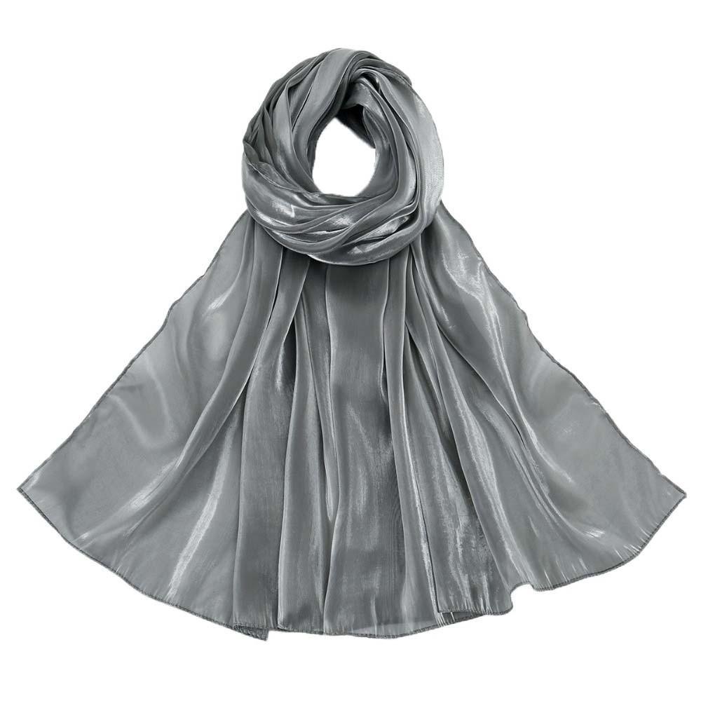 Long Chiffon Hijab Scarf Breathable Thin Large Shawl Sweet Smooth Silk Headscarf Women