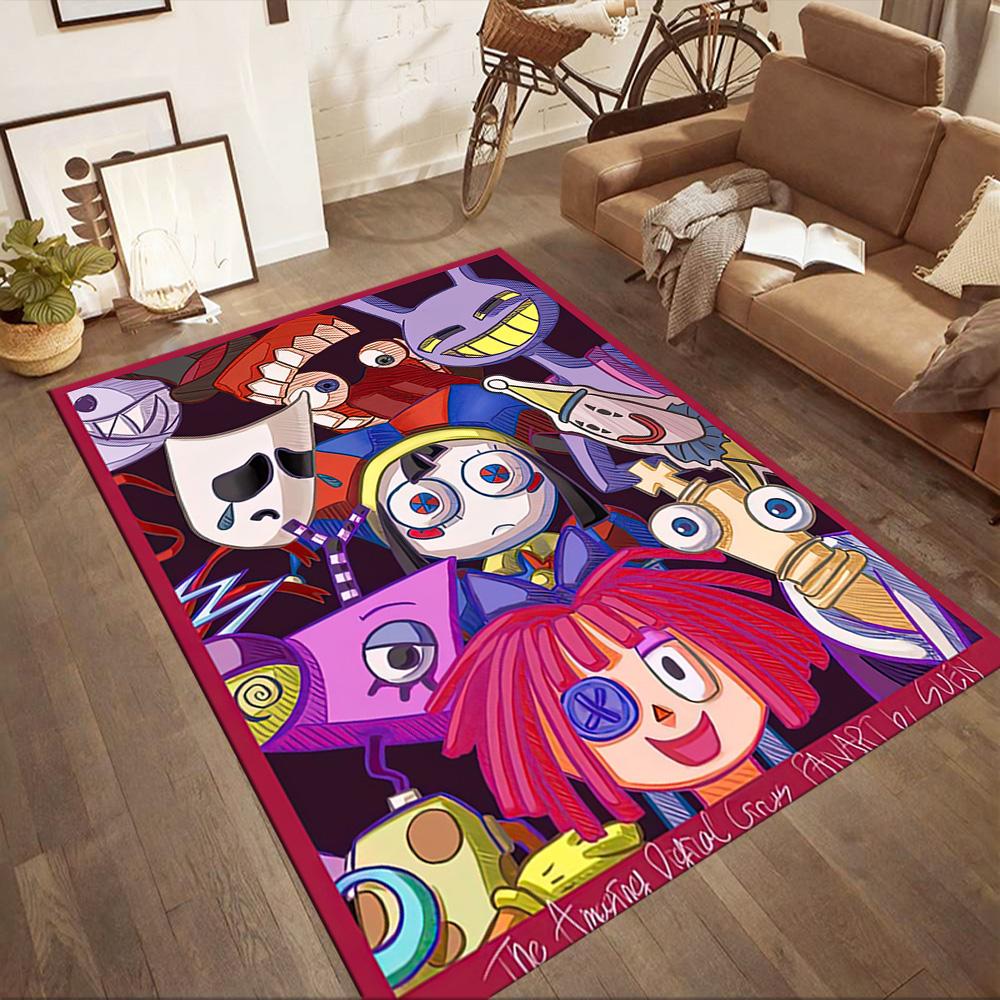 Digital Circus Floor Mat Design For Dormitory Hallway Game Room Playrooms Antislip Carpet Decorate Offices Gift For Festivals