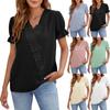 Women's Summer Chiffon V-neck Short-sleeved Loose Shirt Comfortable Top