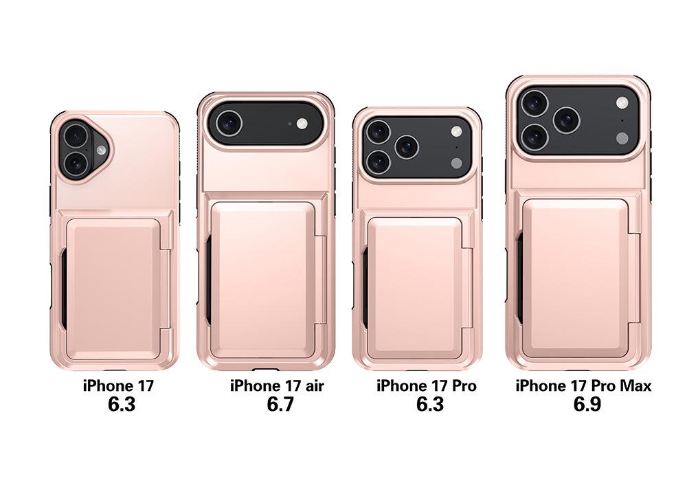 Кошелек-чехол для iPhone 17 Pro Max со слотом для карт и откидной подставкой - Подходит для Apple 16, 14, 15; Трансграничный ударопрочный дизайн