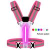 Glow-in-the-Dark Reflective Vest for Night Running and Cycling with Adjustable Elastic Straps and Dual Charging Feature