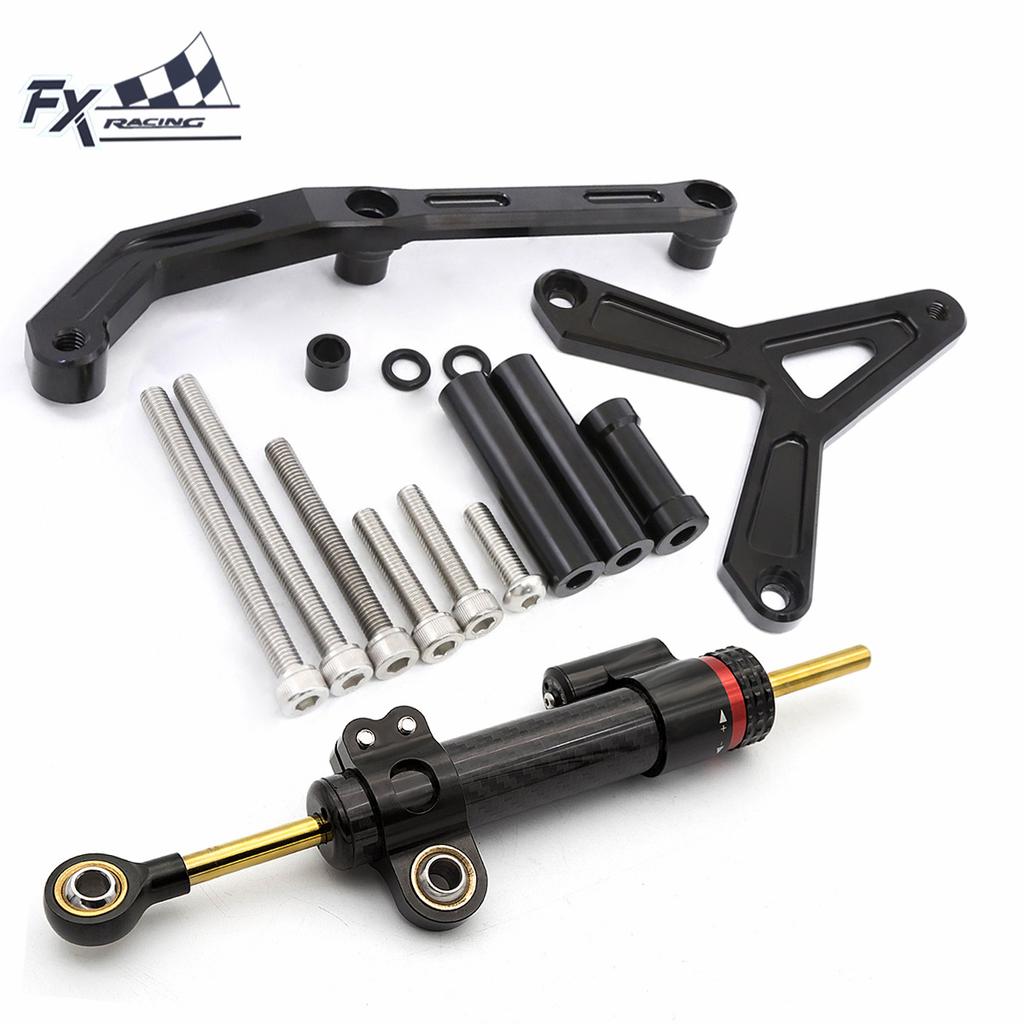 FOR Yamaha Tracer 900 9 GT 9GT 2021 2022 2023 2024 2025 Fiber Carbon Motorcycle Stabilizer Steering Damper Bracket Mounting Kit
