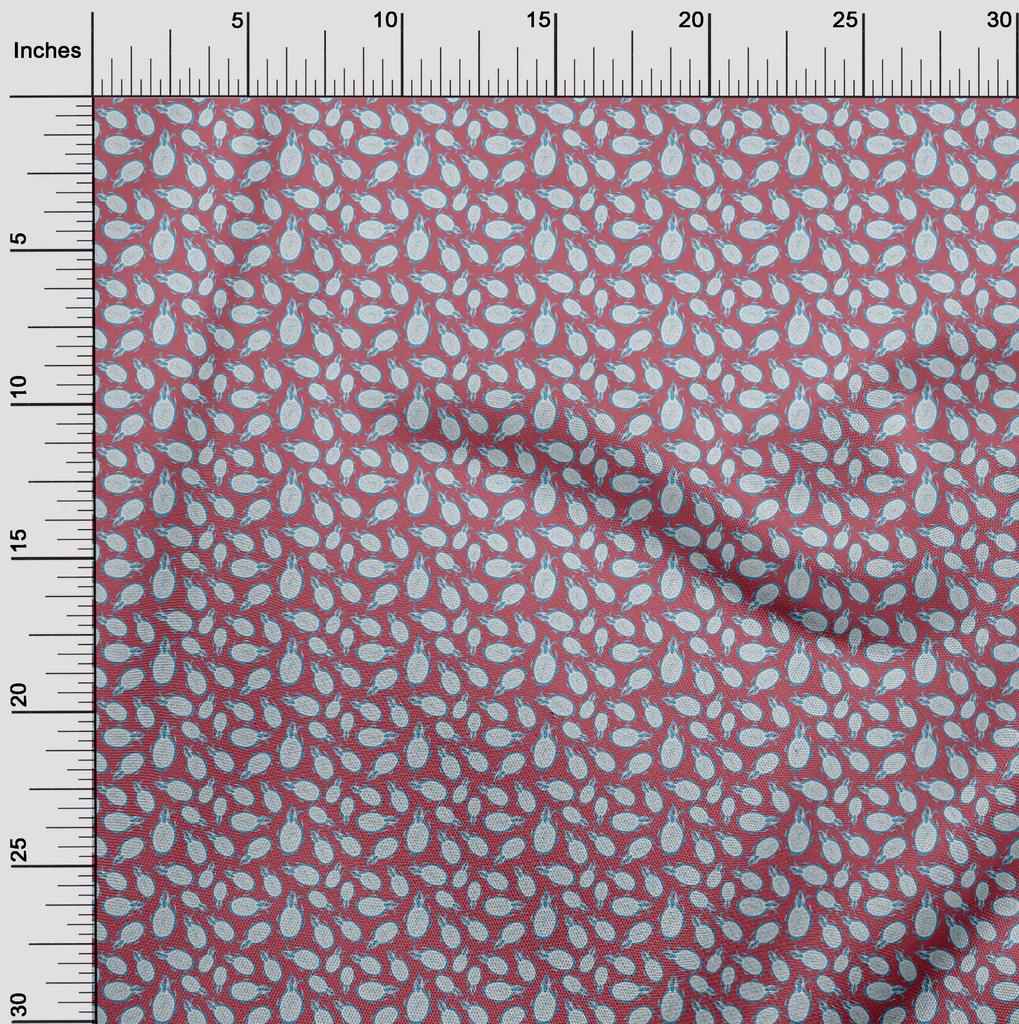 oneOone Cotton Flex Maroon Fabric Dragonfruit Diy Clothing Quilting Fabric Print Fabric By Yard 40 Inch