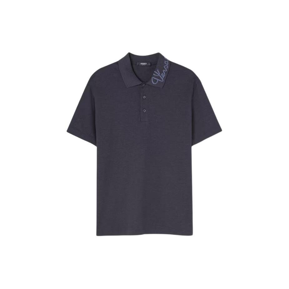 VERSACE Logo-embroidered Cotton Polo Shirt 1013906-1A09798-1E880