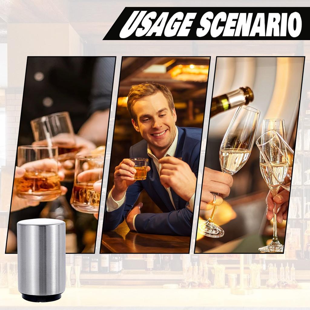 Beer Corkscrew, Press-type, Stainless Steel, Creative Automatic Bottle Driver, Cap Opener, Beer Opener