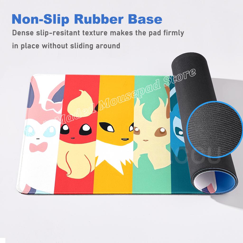XXL Mouse Pad Anime P-Pokemons Eevee Gamer Computer Mousepad Gaming Accessories Tablepad Office Keyboard Mausepad E-Sports Mats