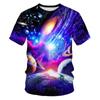 Summer Brilliant Starry Sky Graphic T Shirts For Men Fashion Universe Planet Pattern T-shirt Personality Hip Hop Print T-shirts