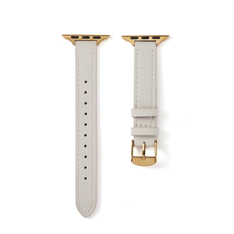 Тонкий ремешок из натуральной кожи с узором «ли Чи» для Apple iWatch