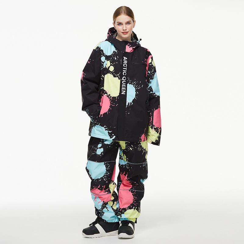 Мужской и Женский Лыжный Костюм Уличный Зимний Теплый Сноубордический Костюм Водонепроницаемый Ветрозащитный Комплект Лыжных Курток и Брюк Унисекс Дышащий Утепленный Снежный Костюм
