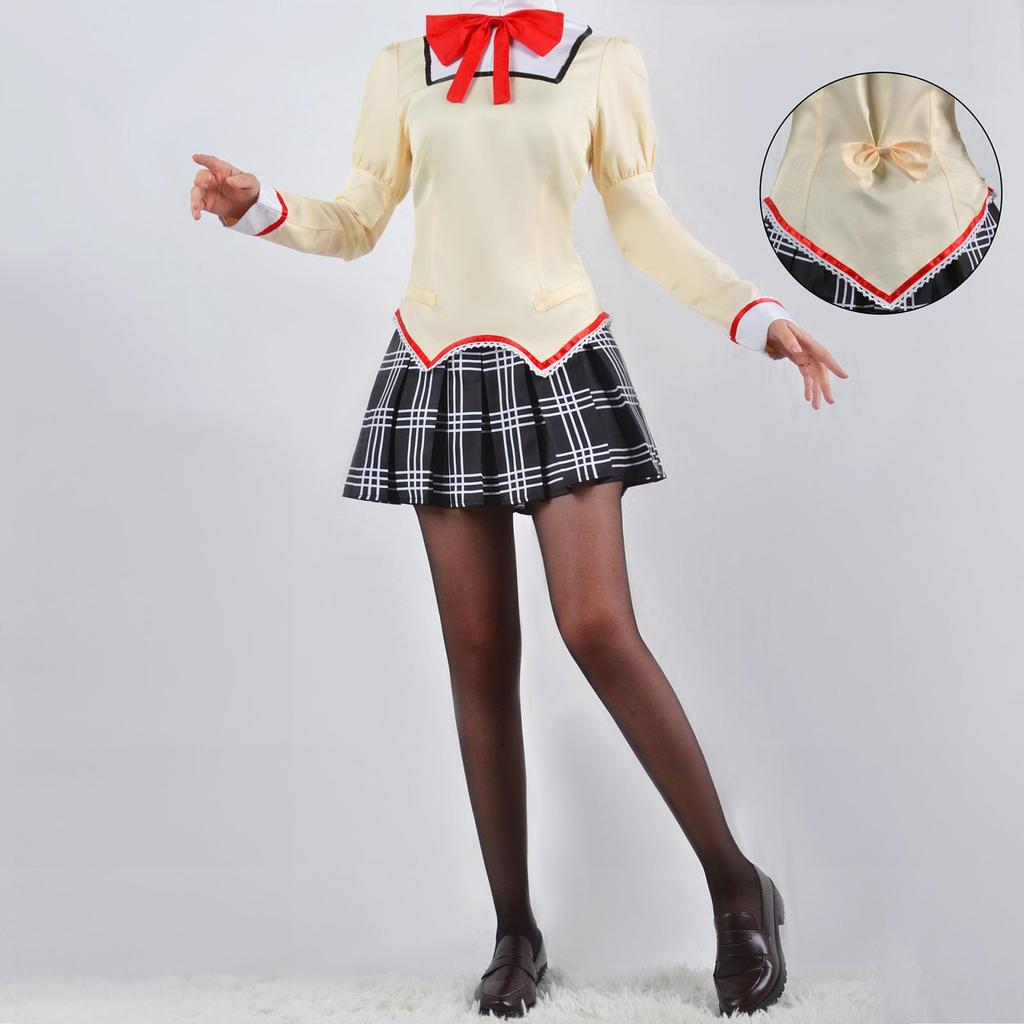 [молочное время] Puella Magi Madoka Magica Акеми Хомура Косплей Хэллоуин Аниме Униформа (L)