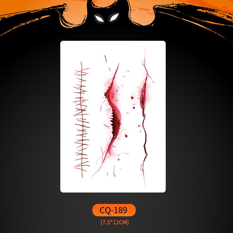 2024 Новые Хэллоуин Страшные Наклейки Татуировки Лица с Большим Ртом - Смешные, Водонепроницаемые, Цветной Вечерний Макияж